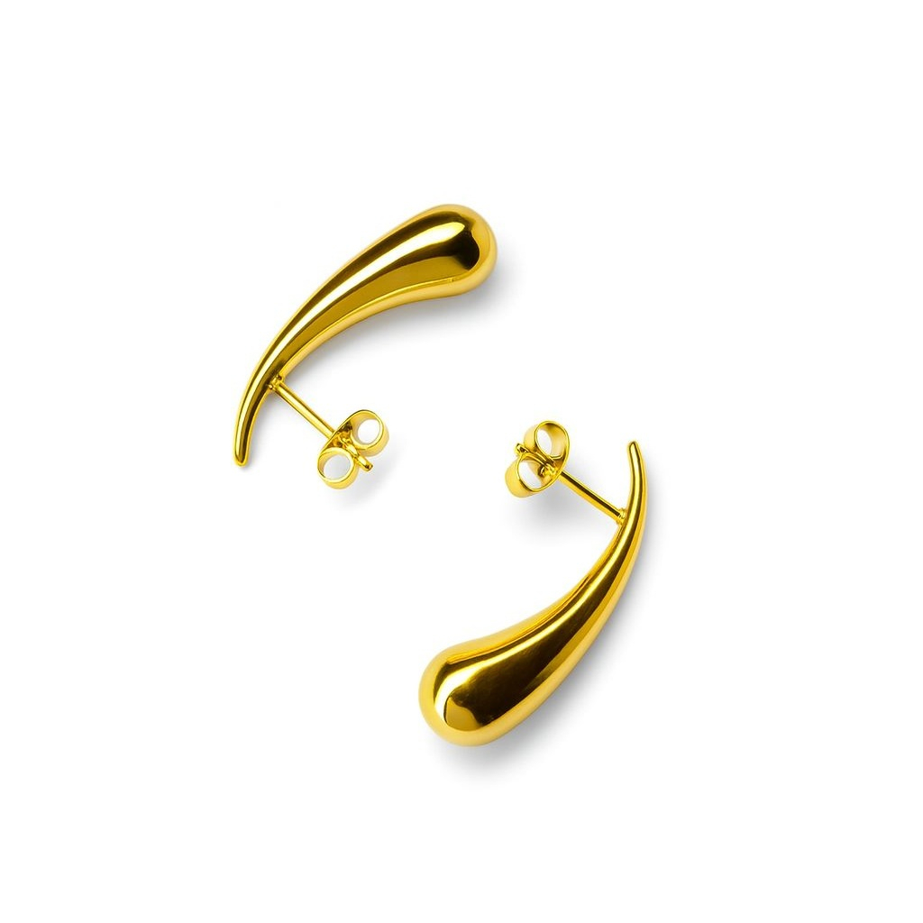 Edelstahl Ohrringe Tropfen 18 Karat Vergoldung